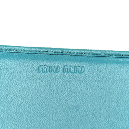 Miu Miu Nappa Matelasse Flap Wallet Turchese 6 of 10