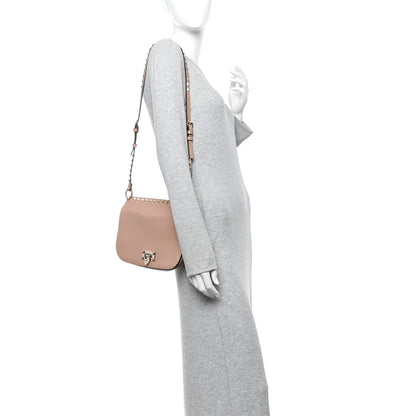 Valentino Garavani Calfskin Rockstud Saddle Bag Poudre 2 of 11