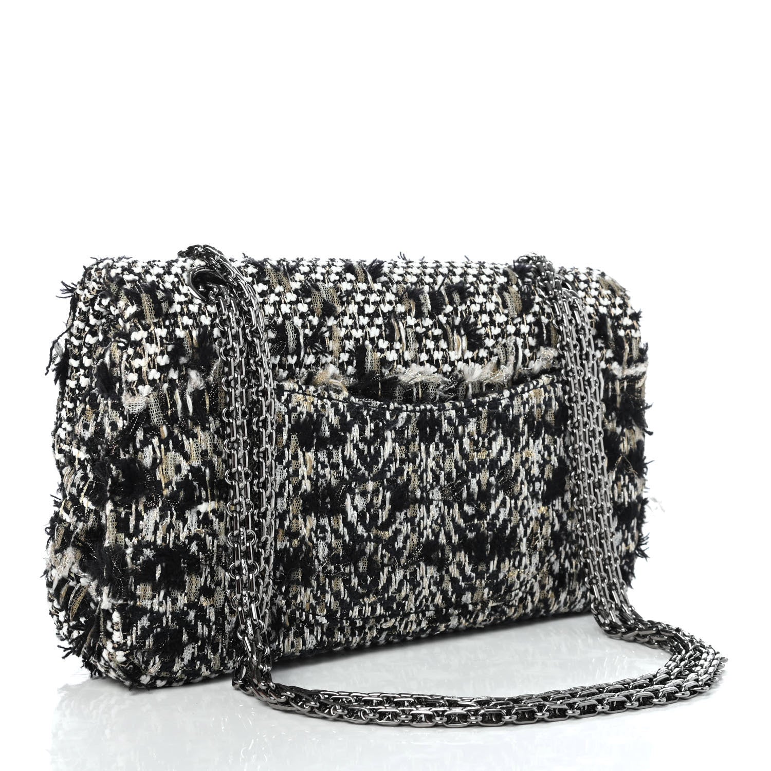 Chanel Tweed 2.55 Reissue 225 Flap Black White 2 of 4