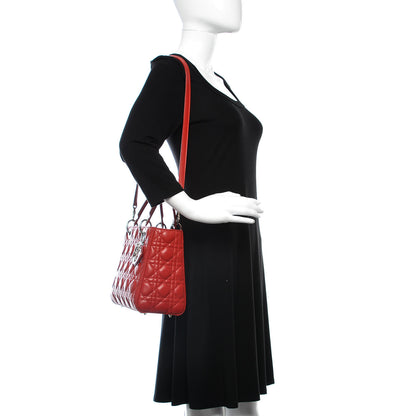 Christian Dior Lambskin Cannage Medium Lady Dior Red 2 of 11