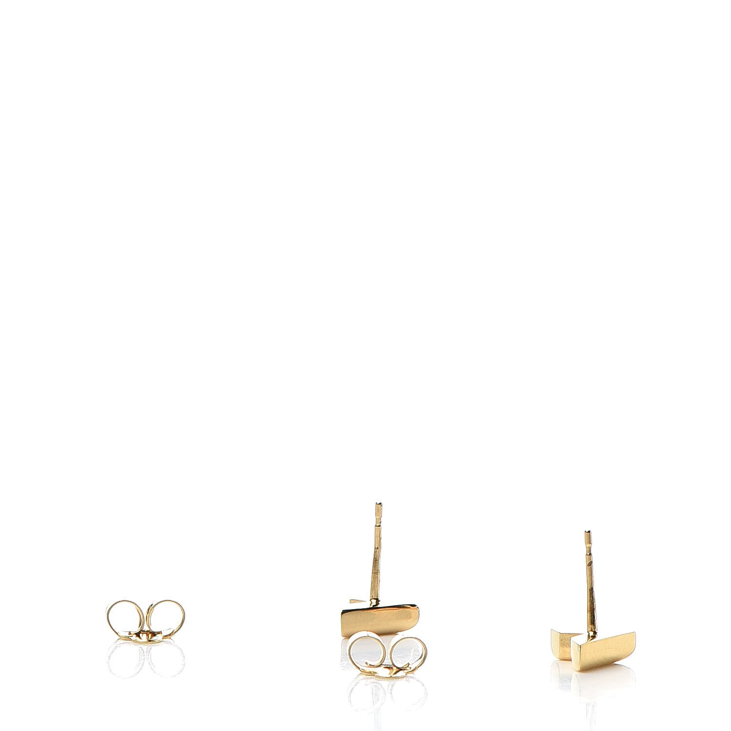 Louis Vuitton Brass Essential V Stud Earrings Gold 3 of 5