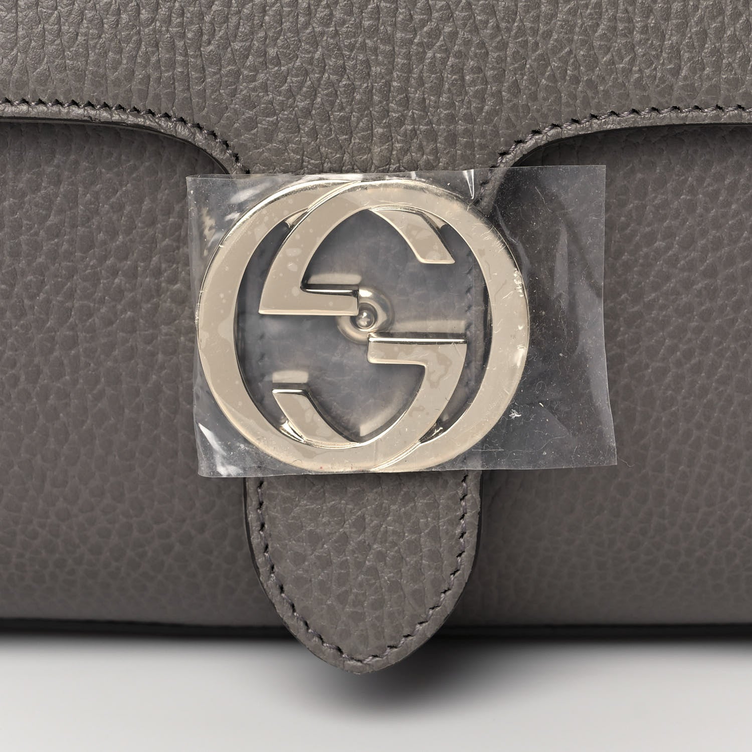 Gucci Dollar Calfskin Interlocking G Top Handle Shoulder Bag Loess 11 of 12