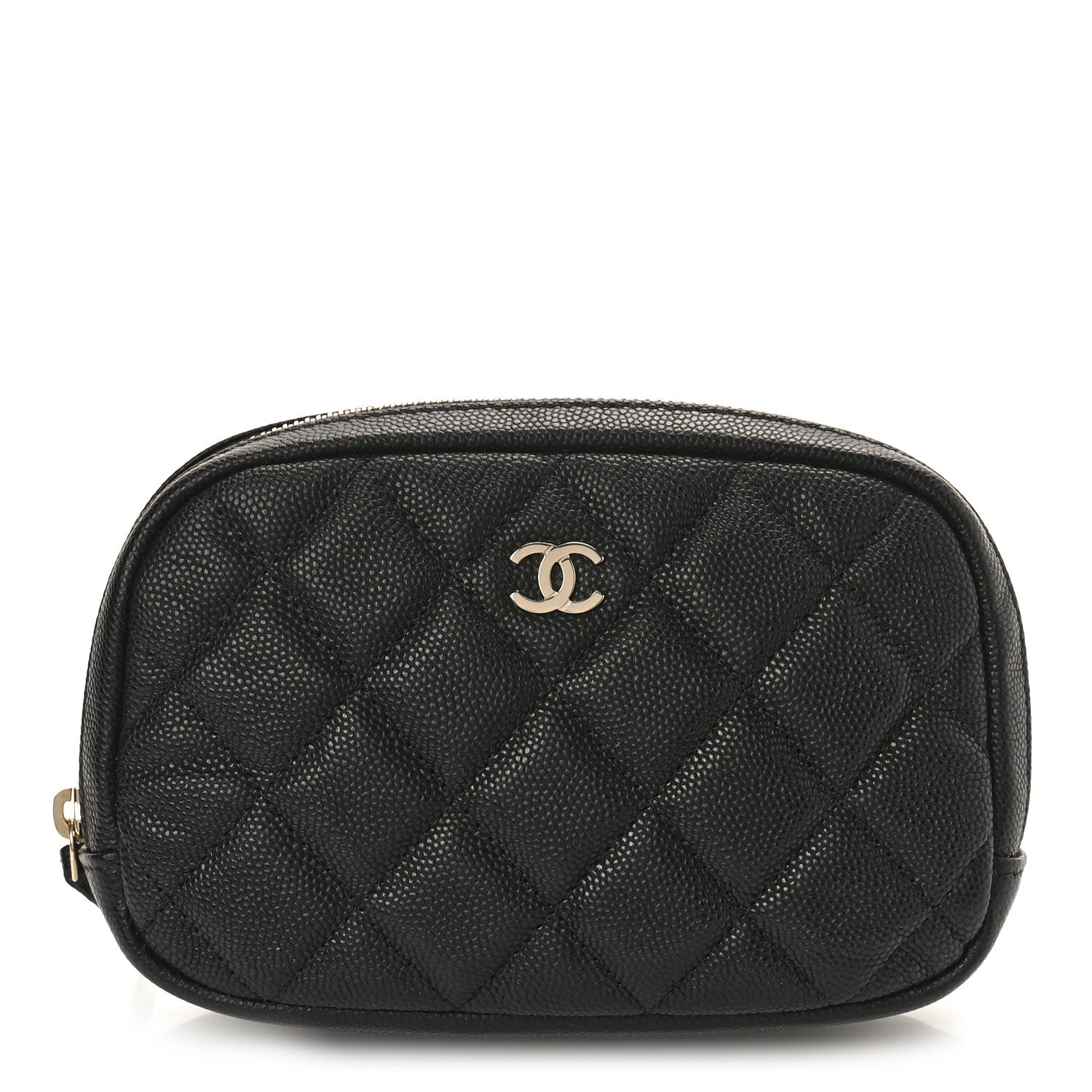 Chanel Caviar Quilted Small Curvy Pouch Cosmetic Case Black 1 of 10