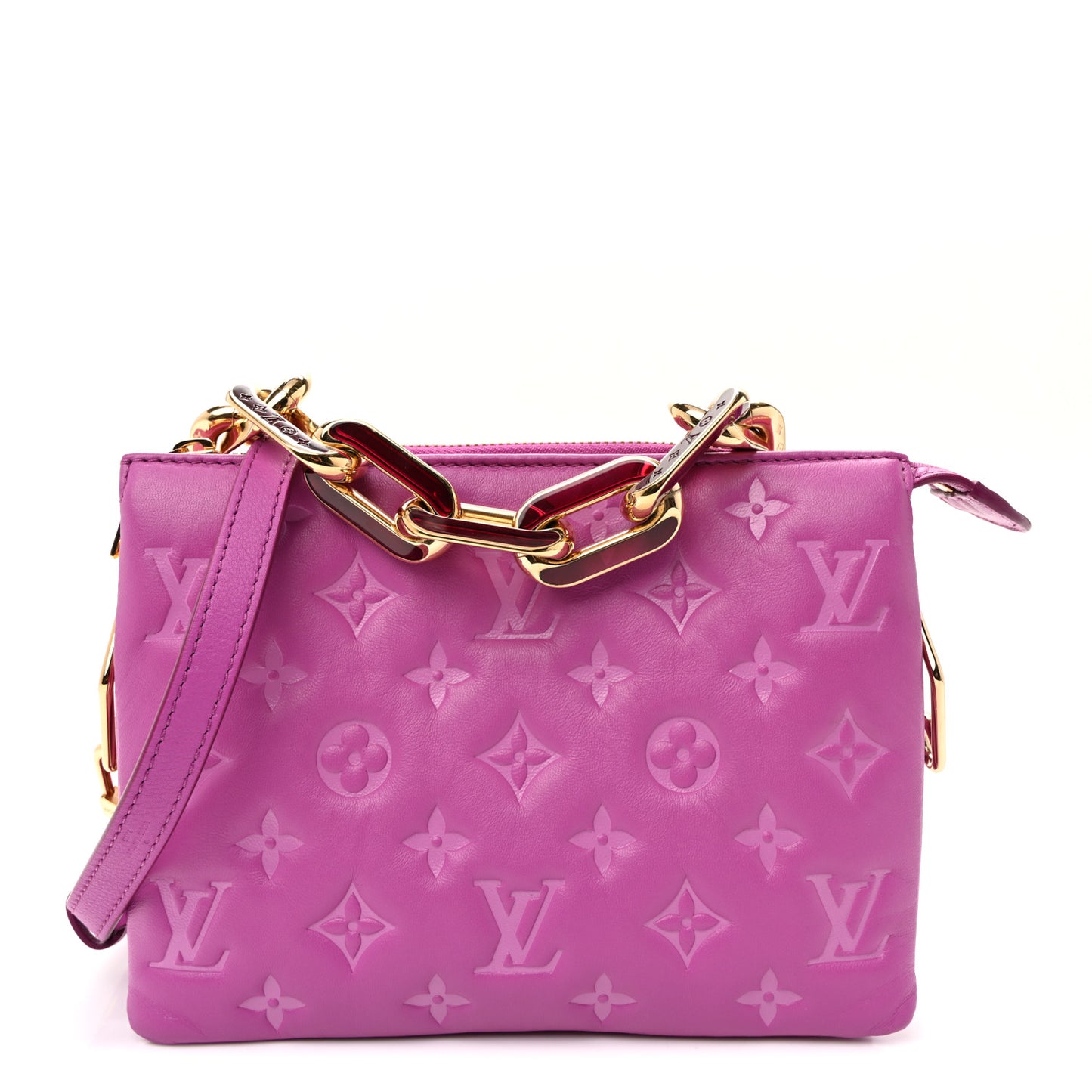Lambskin Embossed Monogram Coussin BB Orchid