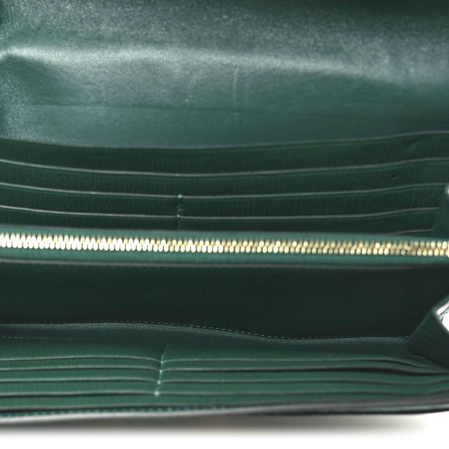 Shiny Alligator Constance Long Wallet Vert Emeraude