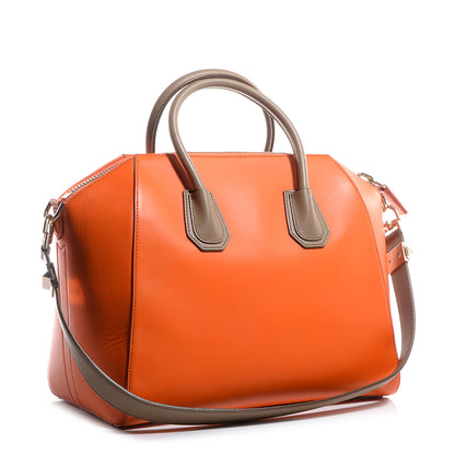 Givenchy Smooth Calfskin Medium Bi-Color Antigona Orange Beige 3 of 9