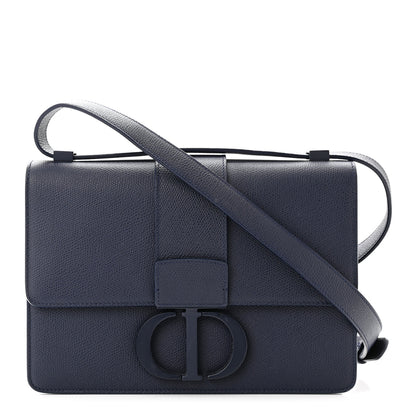 Christian Dior Ultra Matte Grained Calfskin 30 Montaigne Flap Bag Navy 1 of 12