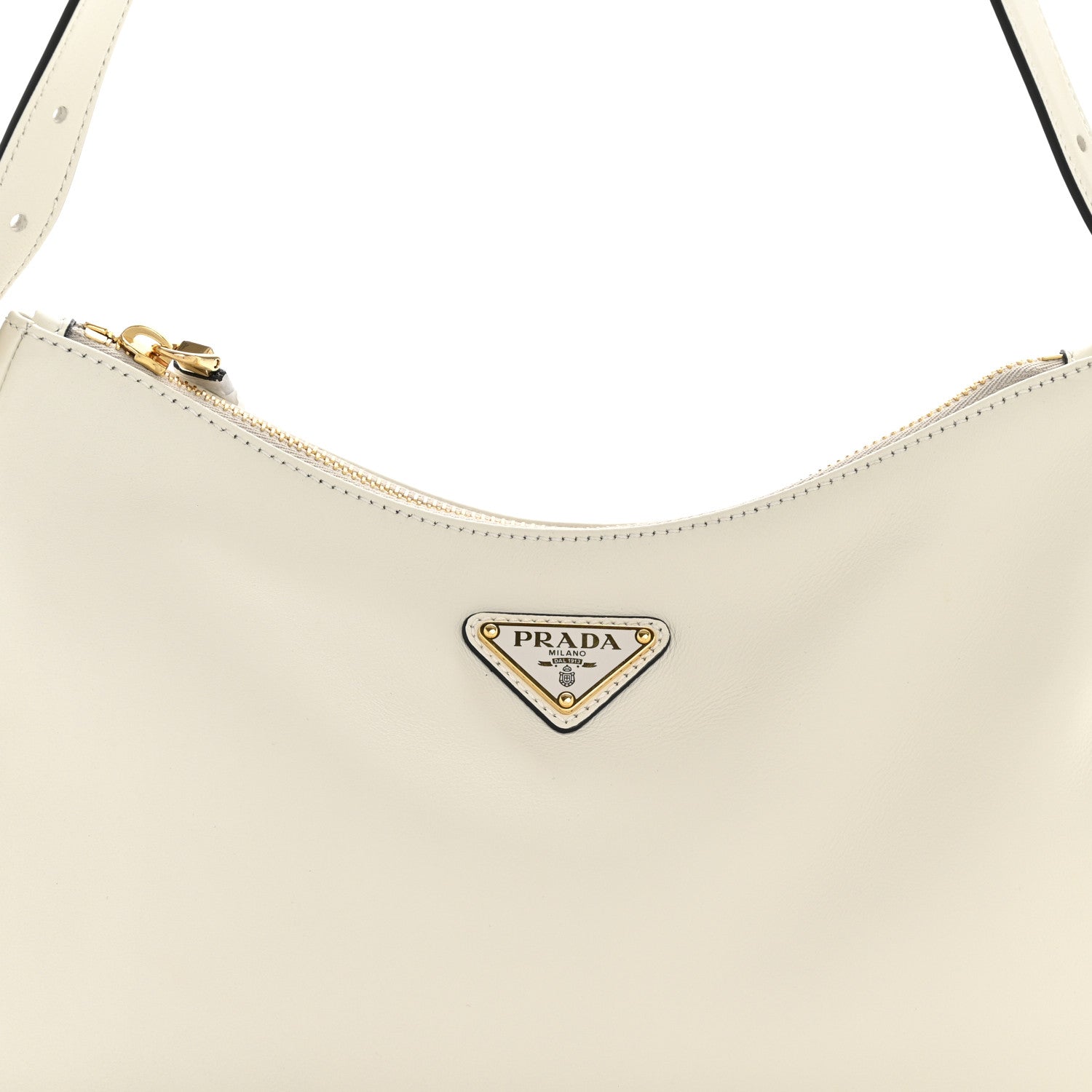Prada Soft Calfskin Medium Aimée Shoulder Bag White 8 of 12