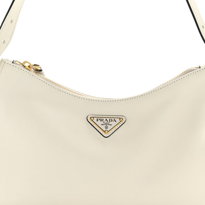 Prada Soft Calfskin Medium Aimée Shoulder Bag White 8 of 12