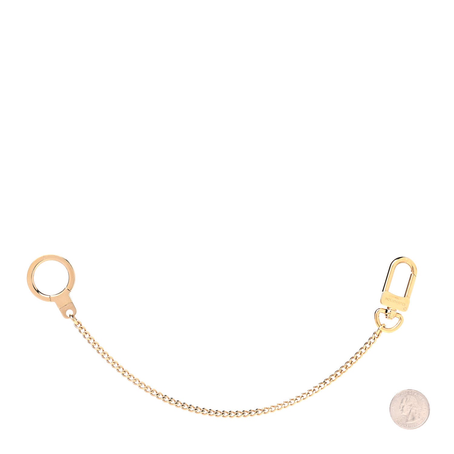 Louis Vuitton Metal Pochette Extender Key Ring Chain Gold 2 of 3