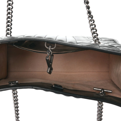 Gucci Calfskin Matelasse Aria Medium GG Marmont Shoulder Tote Black 5 of 10