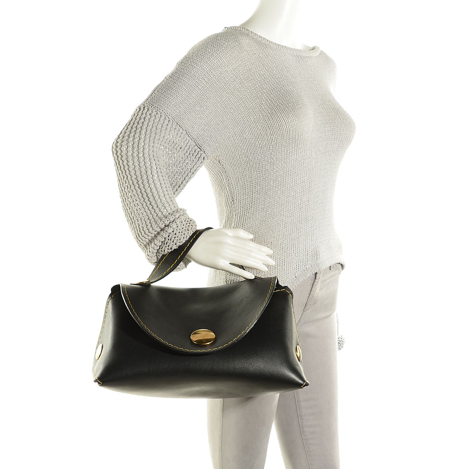 Celine Calfskin Orb Bag Black 2 of 7