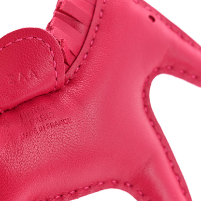 Hermes Milo Lambskin Grigri Rodeo Horse Bag Charm PM Rose Mexico 3 of 4