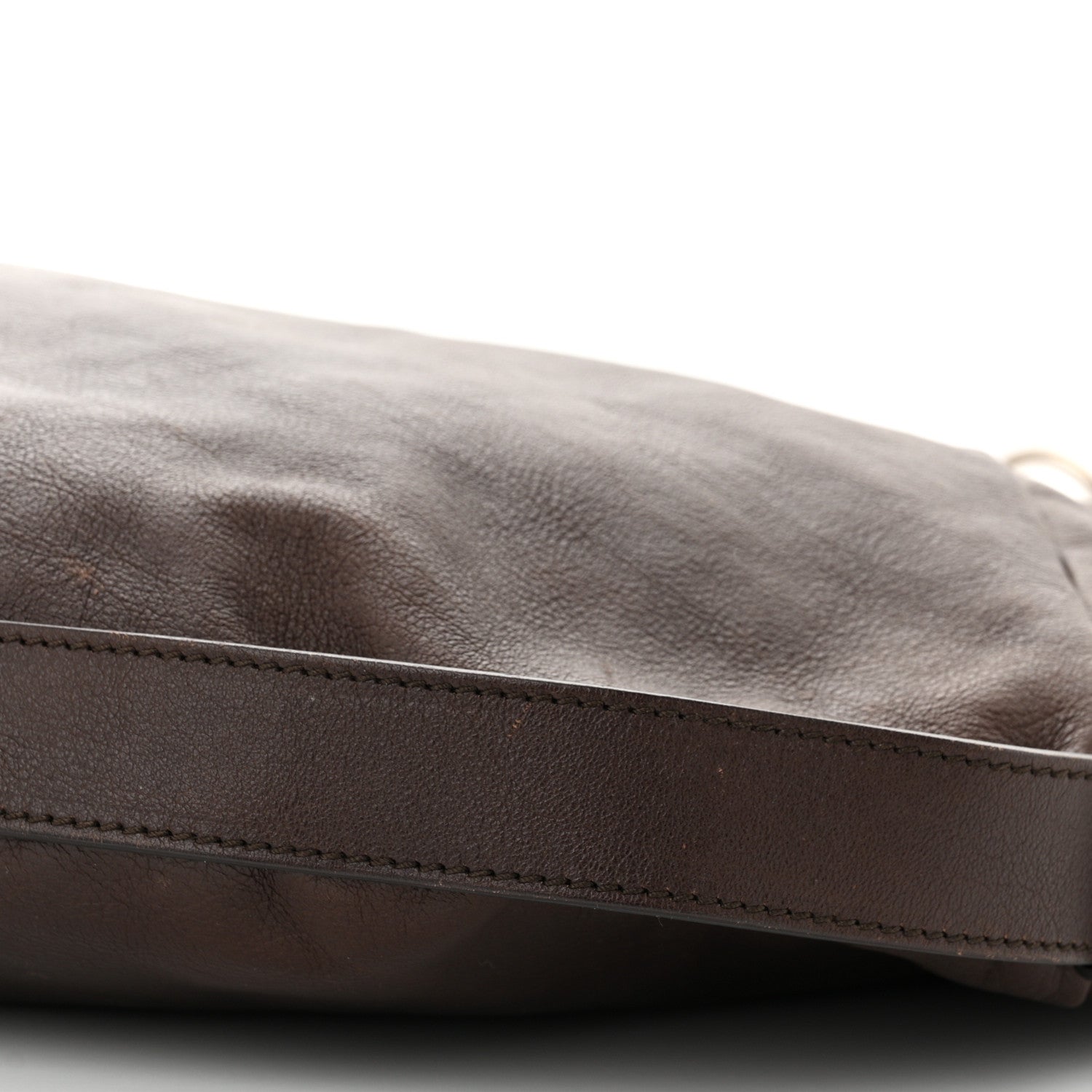 Saint Laurent Calfskin Horn Mombasa Hobo Dark Brown 10 of 10