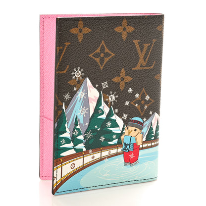 Louis Vuitton Monogram 2023 Christmas Animation Alpine Passport Cover Pink 3 of 7