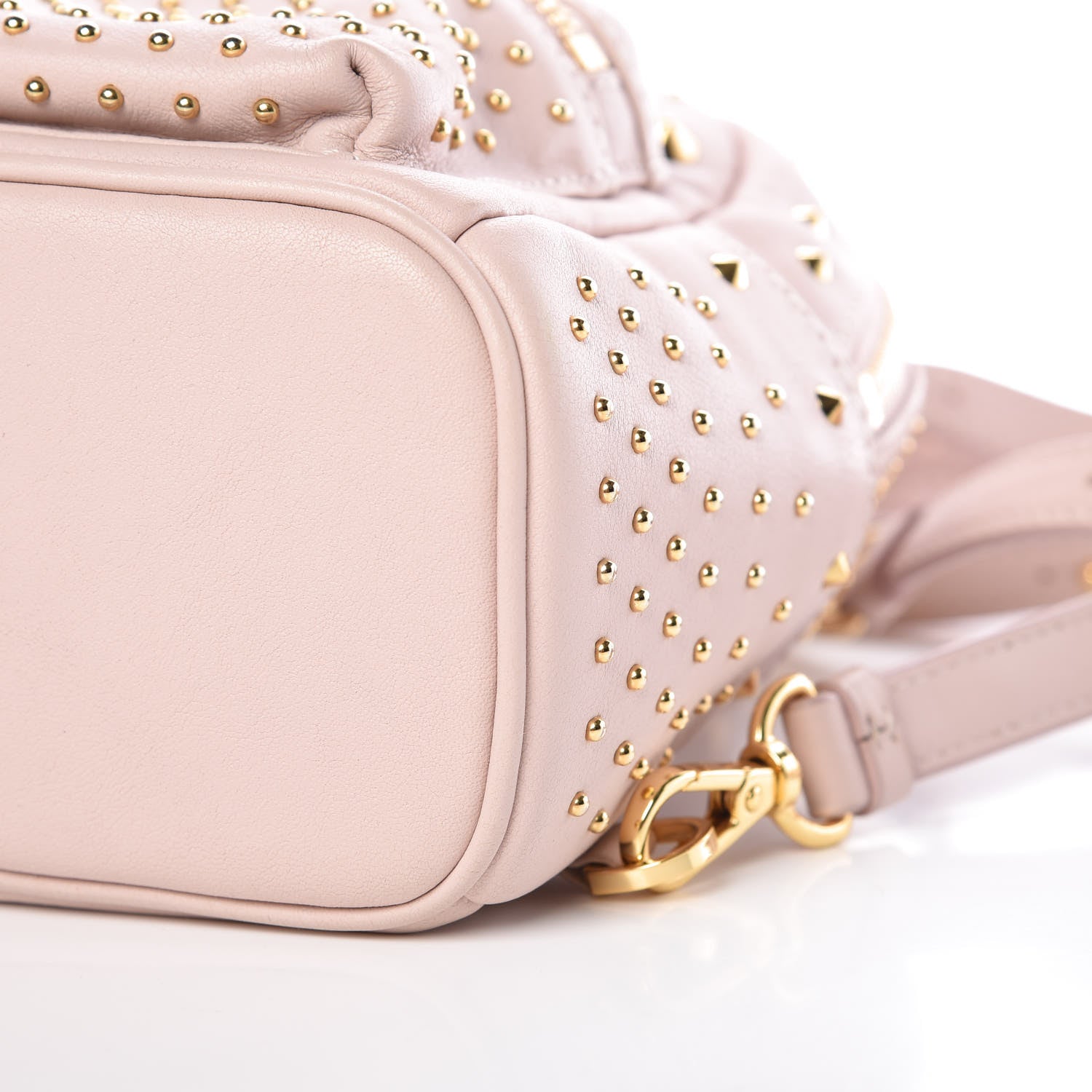 MCM Calfskin Stud X-Mini Stark Bebe Boo Backpack Pink 6 of 12