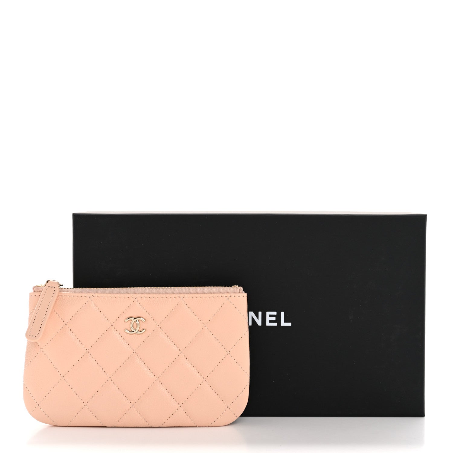 Chanel Caviar Quilted Small Cosmetic Case Light Beige 9 of 9
