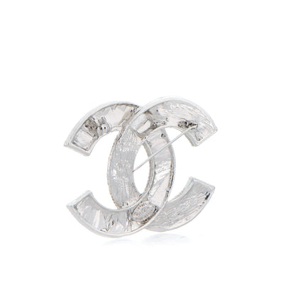 Chanel Baguette Crystal CC Brooch Silver 3 of 4