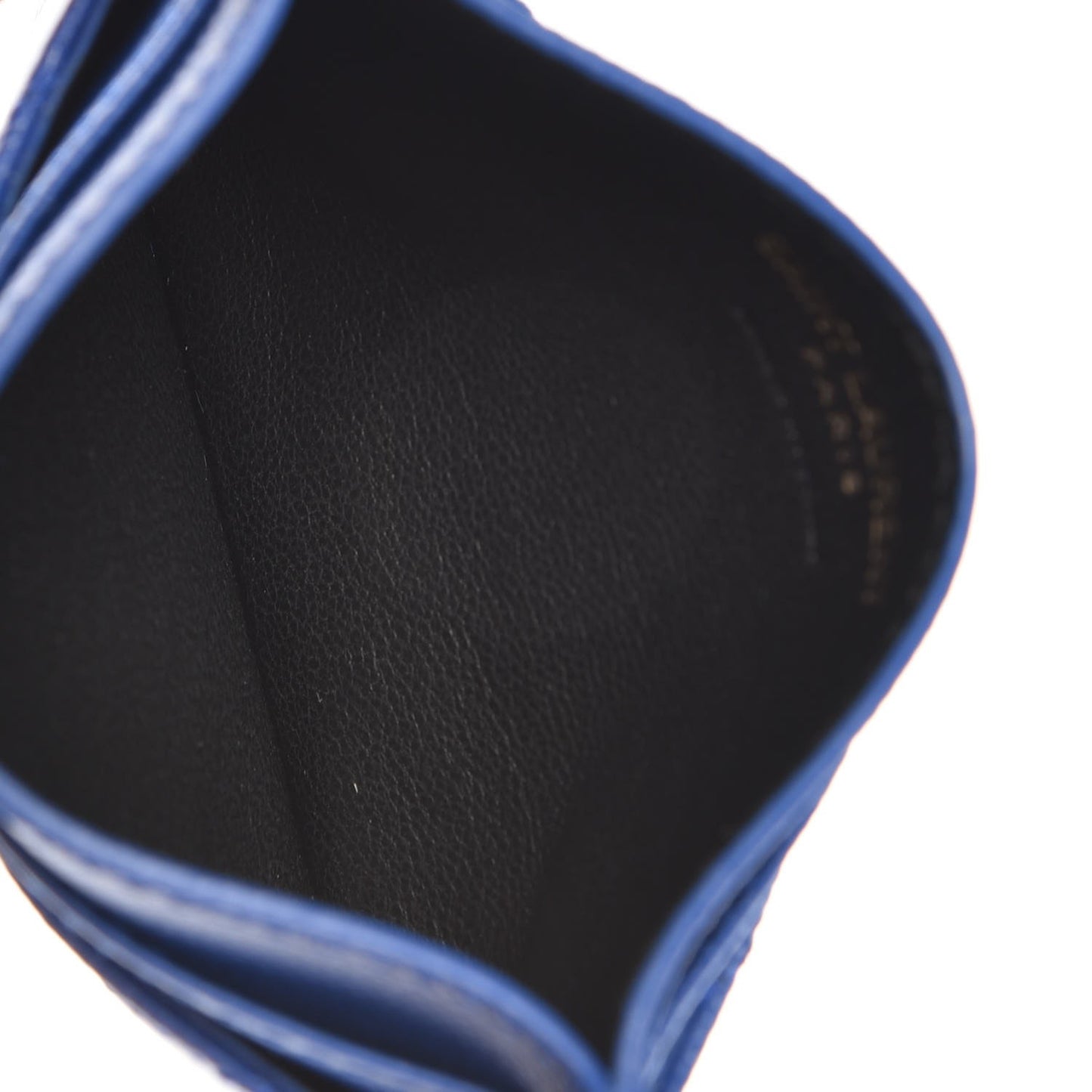 Grain De Poudre Matelasse Monogram Credit Card Case Blue Majorelle