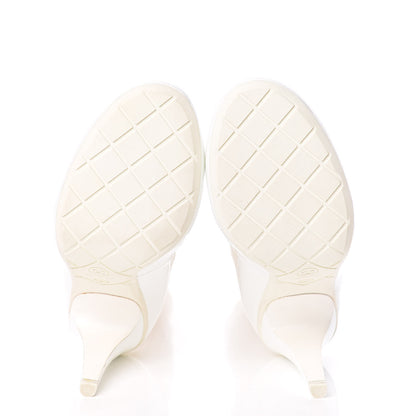 Chanel Patent Knit Sock Boots 38 White 7 of 10