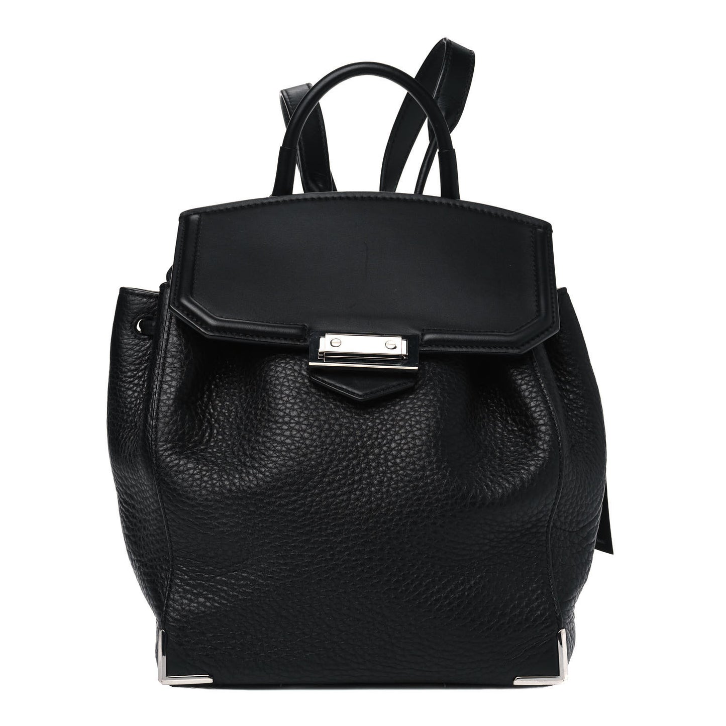 Pebbled Calfskin Mini Prisma Skeletal Backpack Black