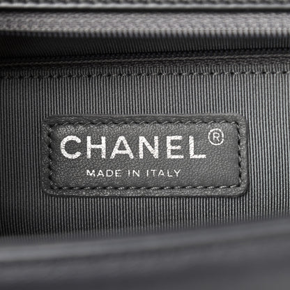 Chanel Metallic Lambskin Quilted New Medium Boy Flap Dark Silver 6 of 10