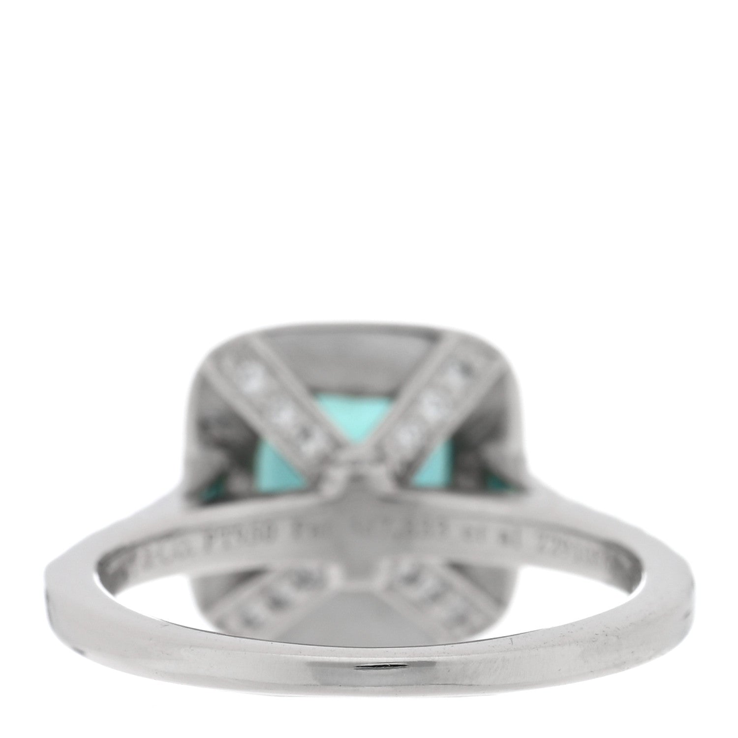 Tiffany Platinum Diamond Green Tourmaline Legacy Ring 46 3.75 3 of 7