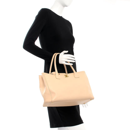 Chanel Calfskin Cerf Executive Shopper Tote Light Beige 2 of 8