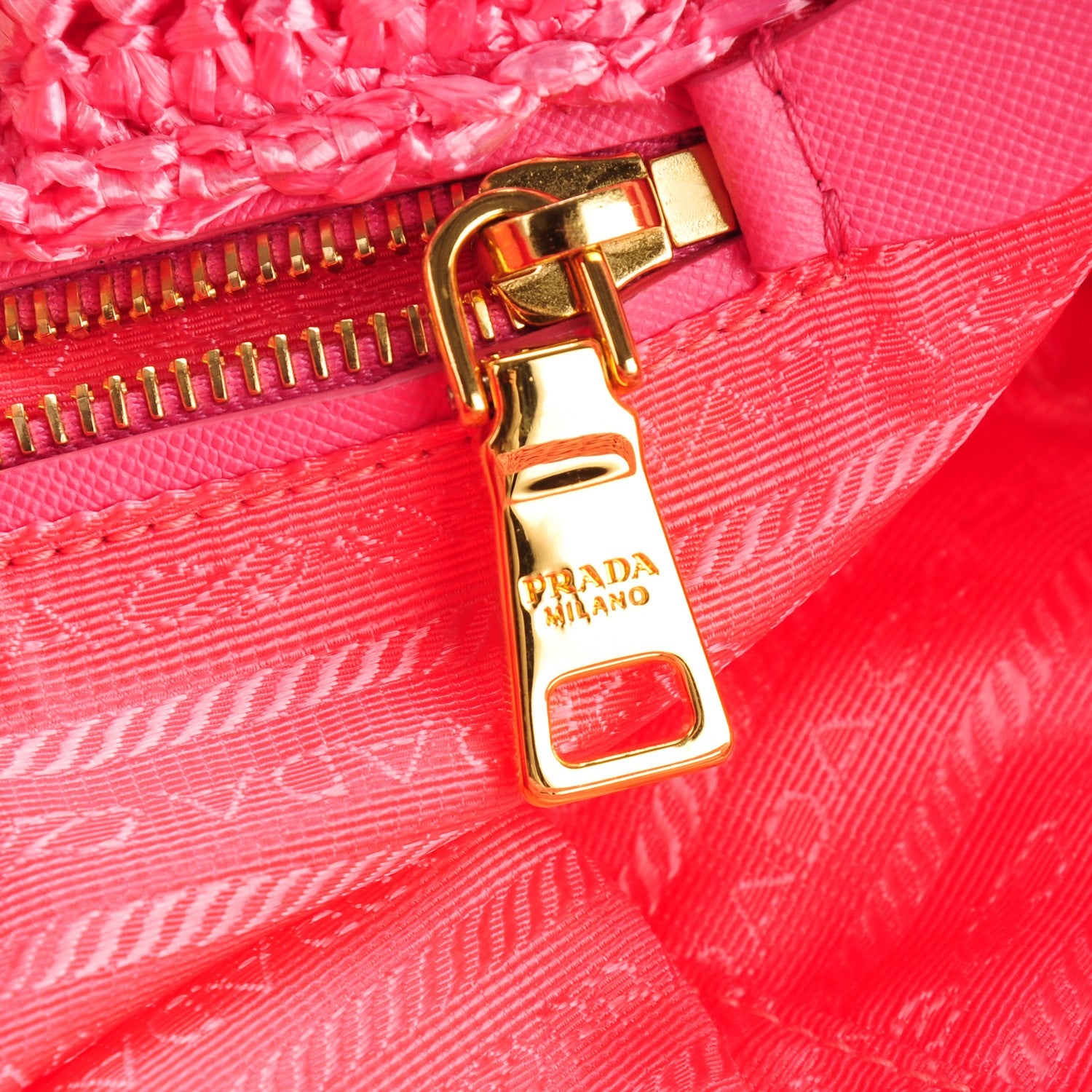Prada Rayon Raffia Grass Tote Rosa 8 of 8