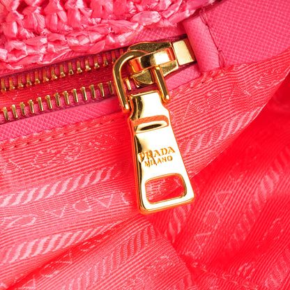 Prada Rayon Raffia Grass Tote Rosa 8 of 8