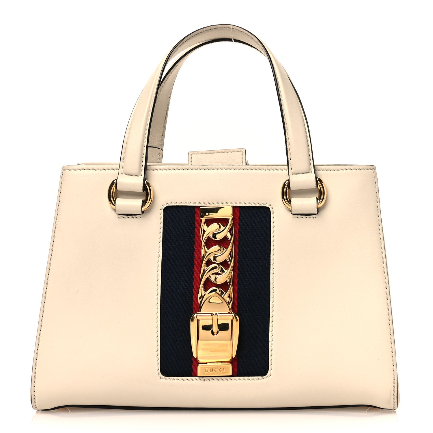 Gucci Calfskin Medium Sylvie Top Handle Tote White 1 of 10
