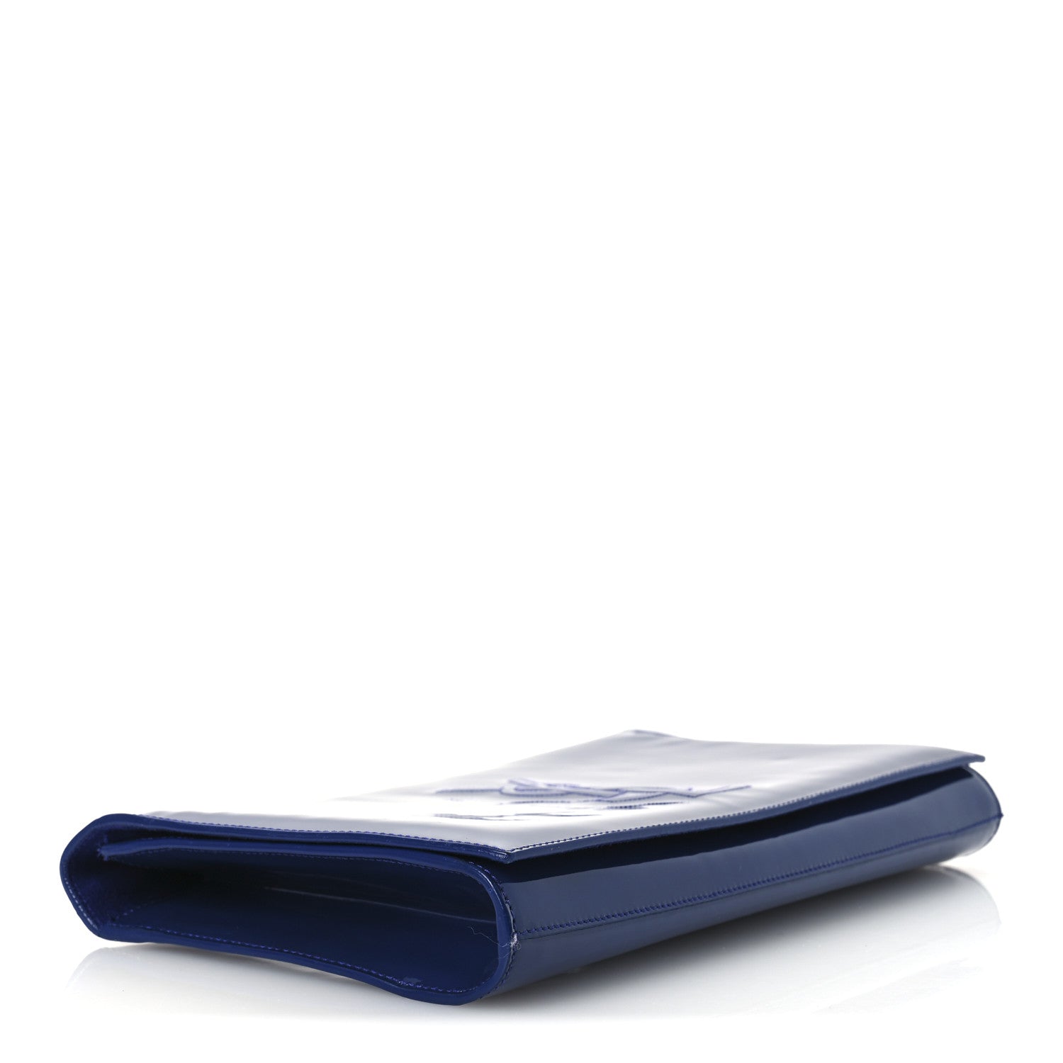 Saint Laurent Patent Calfskin Monogram Large Belle De Jour Clutch Royal Blue 4 of 12