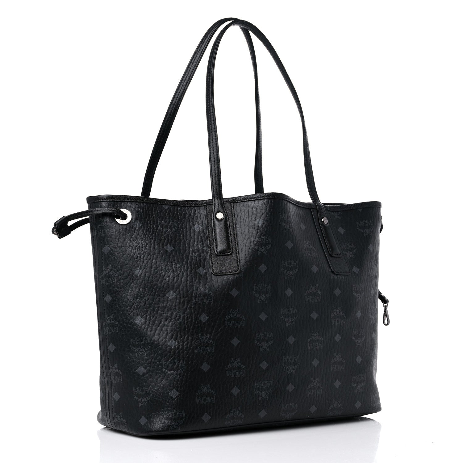 MCM Visetos Medium Liz Reversible Shopper Tote Black 3 of 13