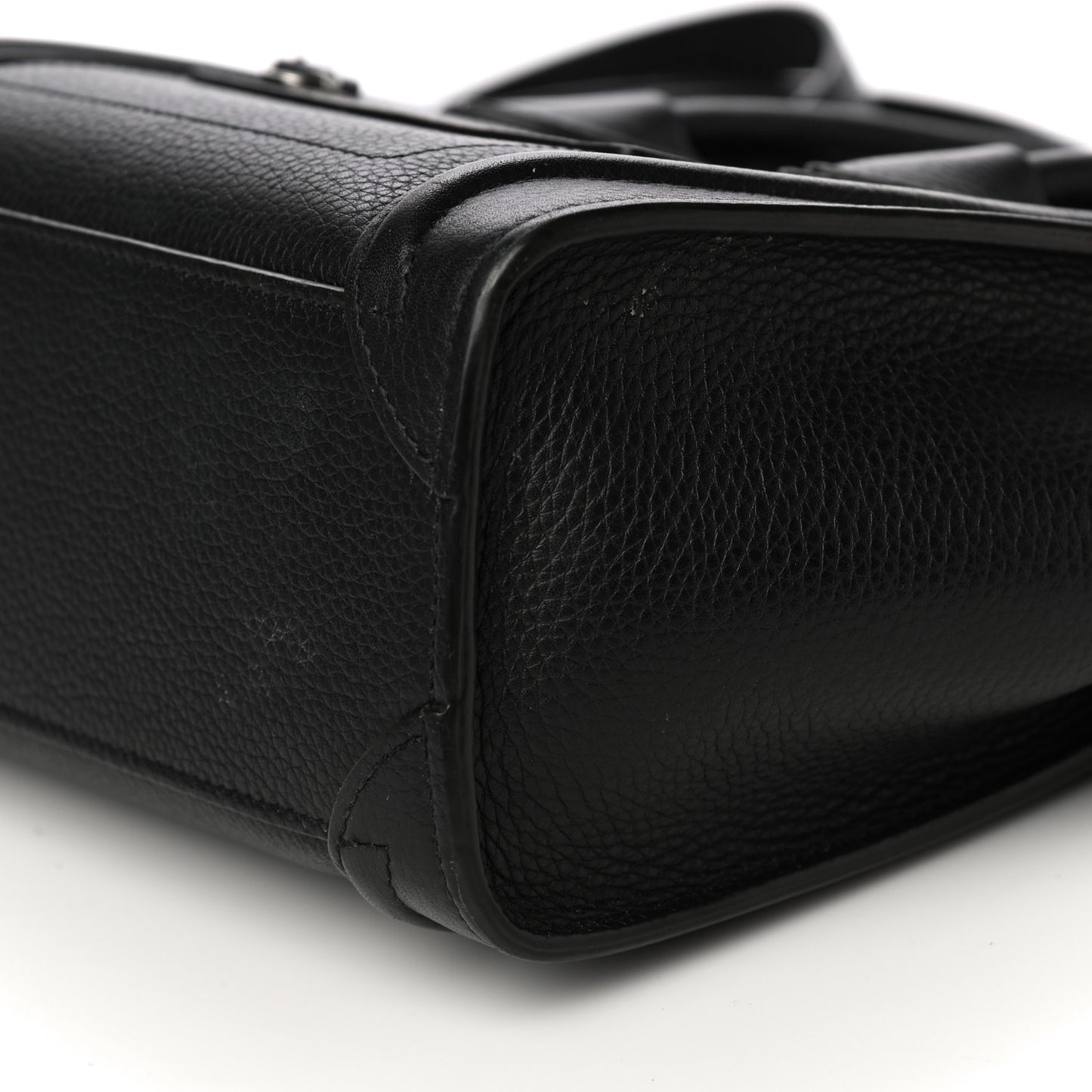Drummed Calfskin Nano Luggage Black