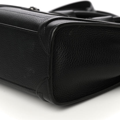 Celine Drummed Calfskin Nano Luggage Black 9 of 15