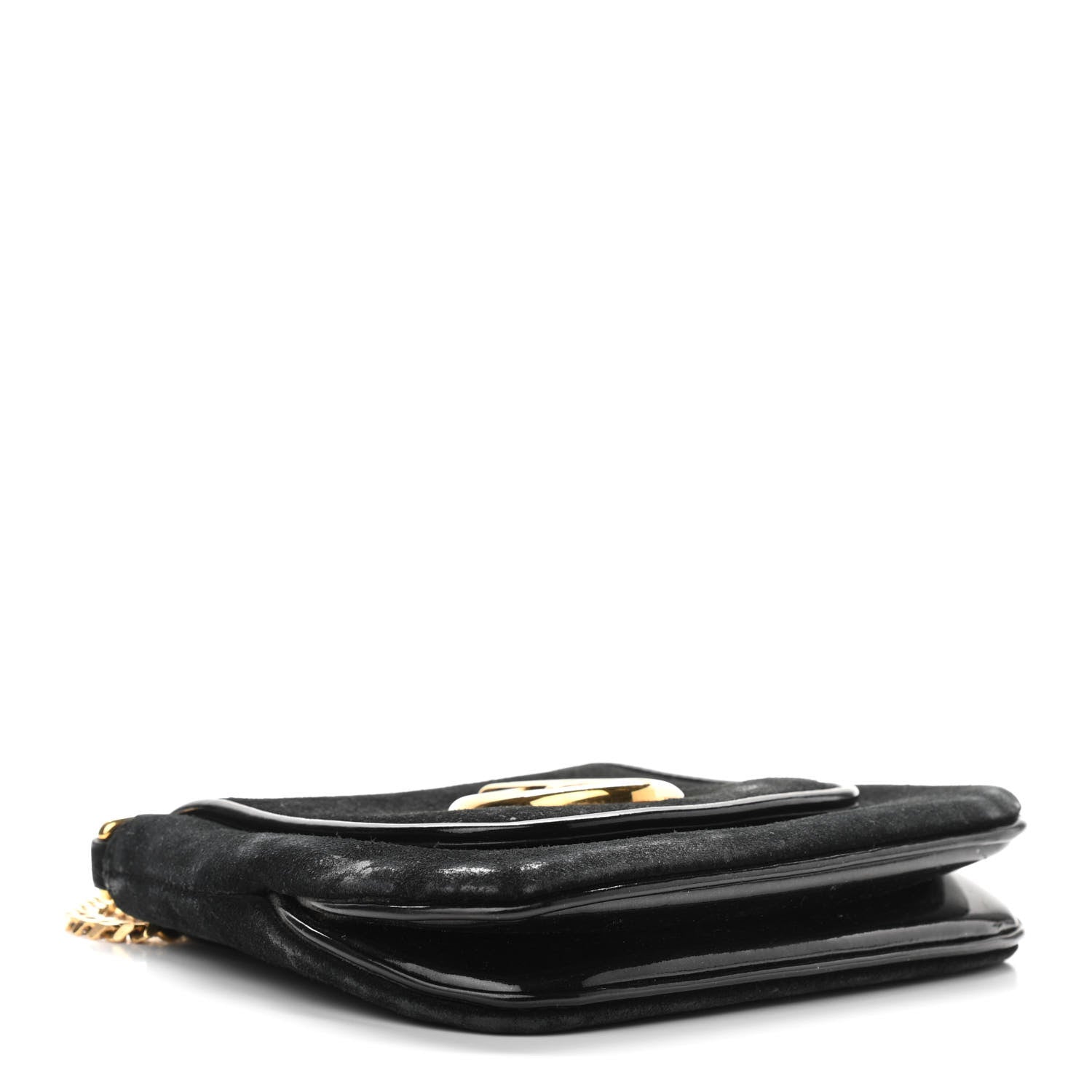 Gucci Suede Small 1973 Chain Shoulder Bag Black 4 of 13