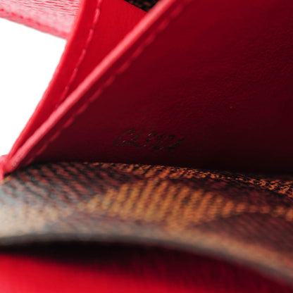 Louis Vuitton Damier Ebene Emilie Wallet Red 8 of 8