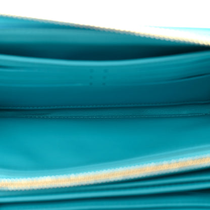 Louis Vuitton Lambskin Embossed Monogram Coussin Zippy Wallet Turquoise 6 of 8