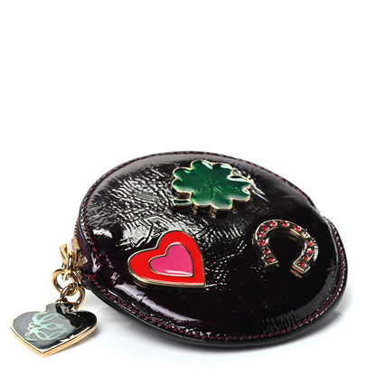 Loewe Patent Charms Zip Coin Purse Burgundy 3 of 4