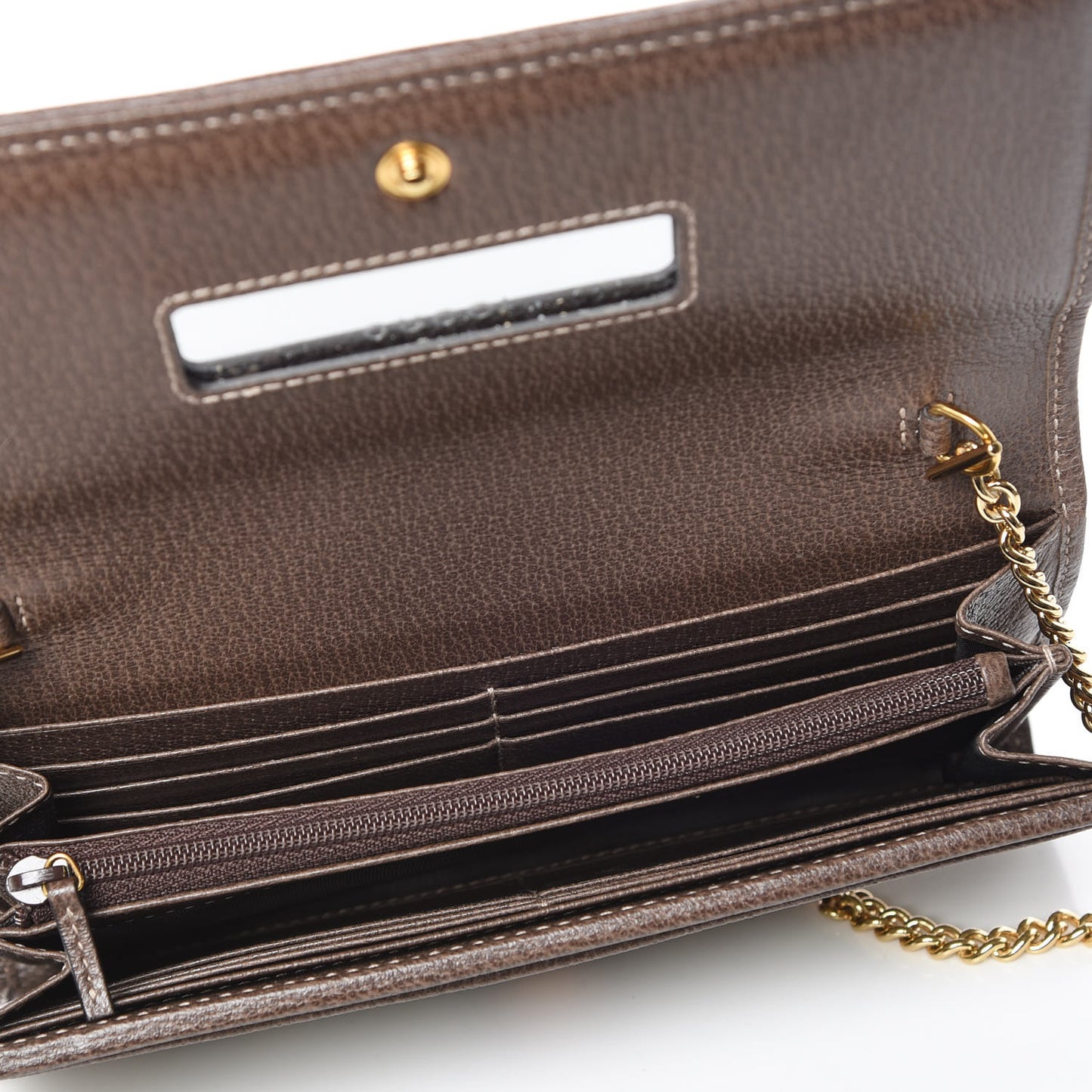 GG Supreme Monogram Web Ophidia Wallet On Chain Brown