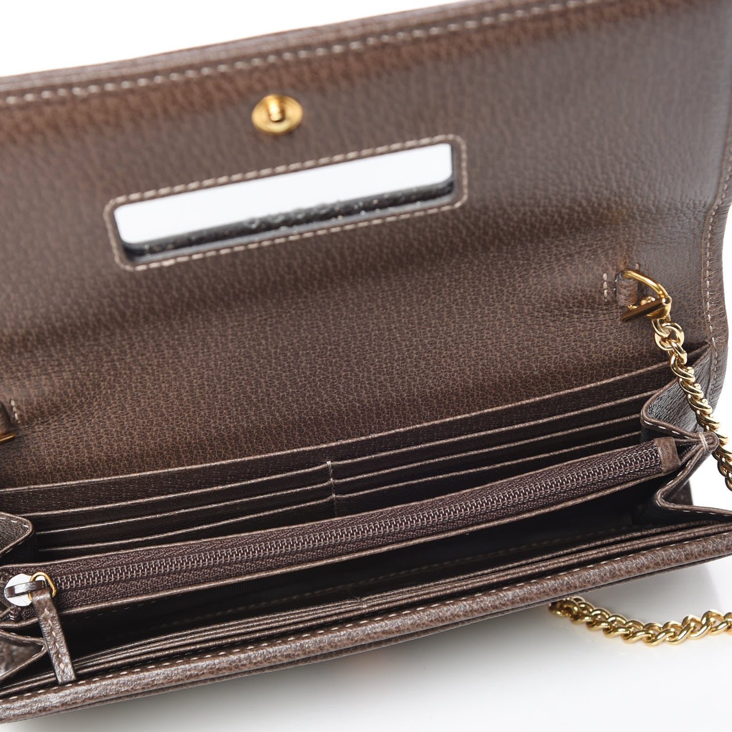 Gucci GG Supreme Monogram Web Ophidia Wallet On Chain Brown 5 of 10