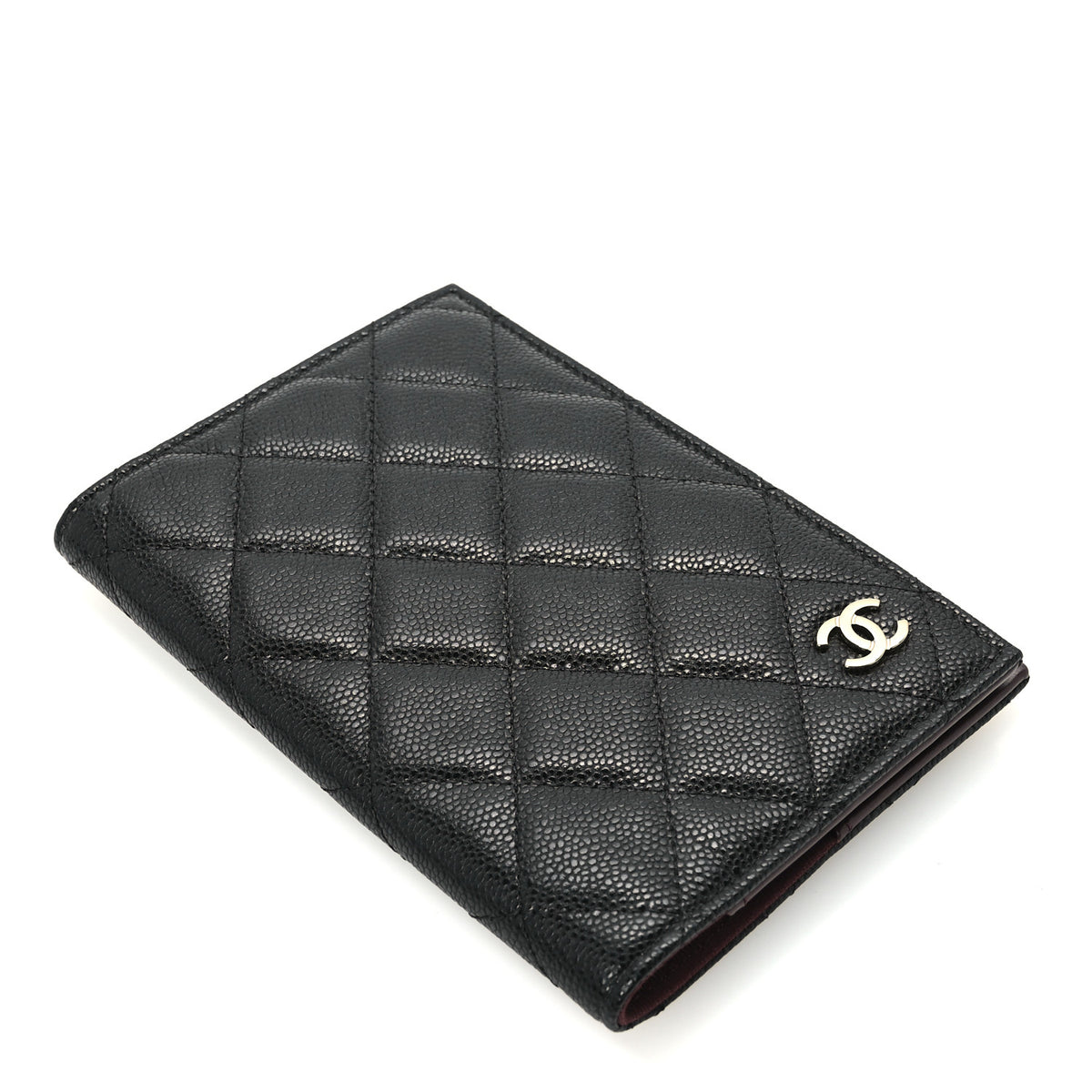 Caviar Quilted Passport Holder Black