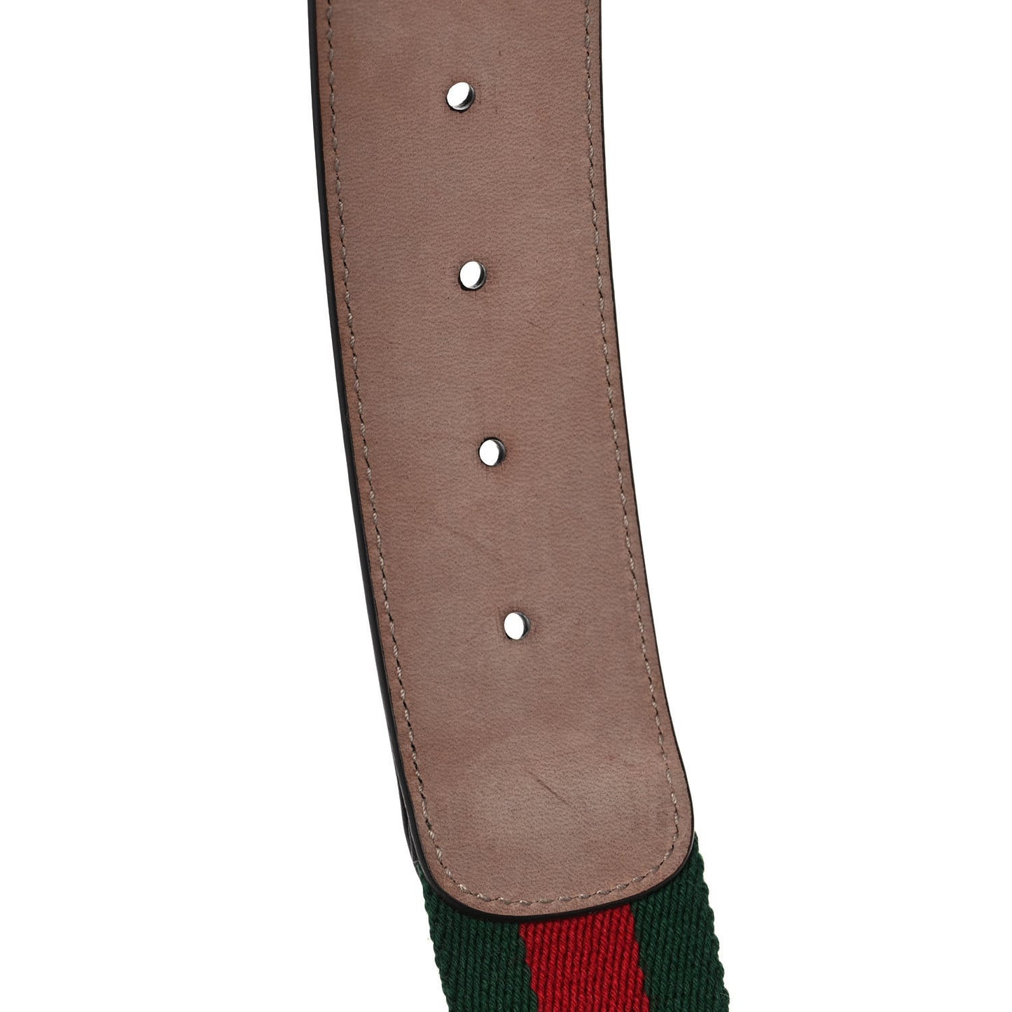 Nylon Textured Calfskin Double G Web 40mm Belt 100 40 Green Red Dark Cocoa