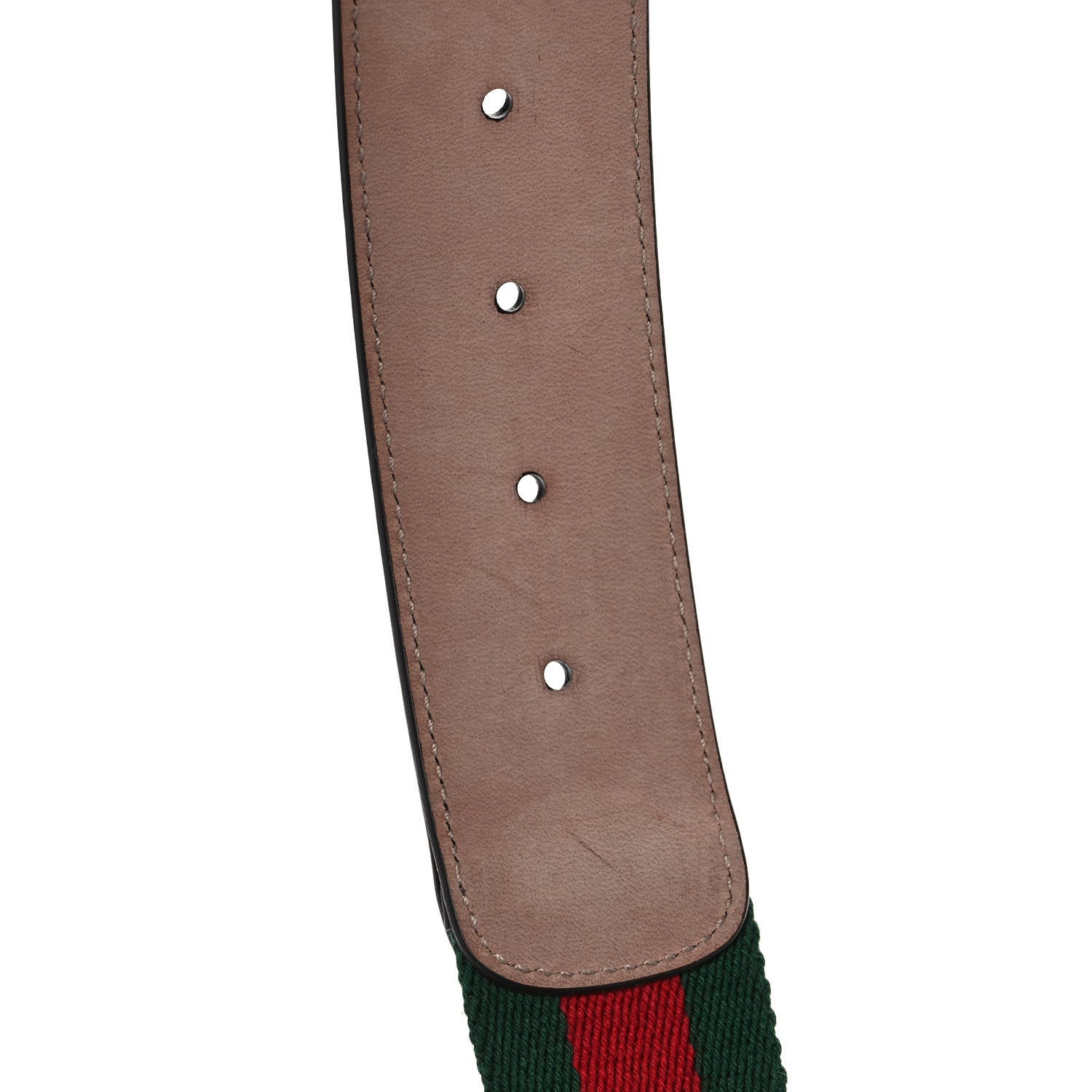 Gucci Nylon Textured Calfskin Double G Web 40mm Belt 100 40 Green Red Dark Cocoa 4 of 7