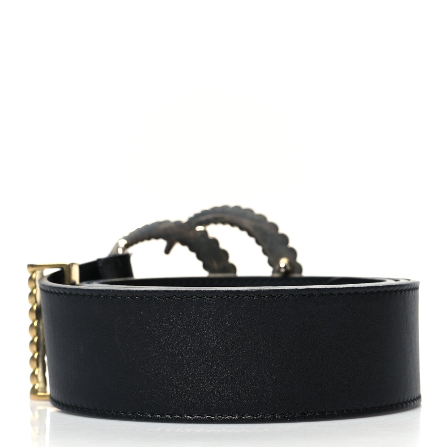 Moon Calfskin Torchon Double G 40mm Belt 85 34 Black