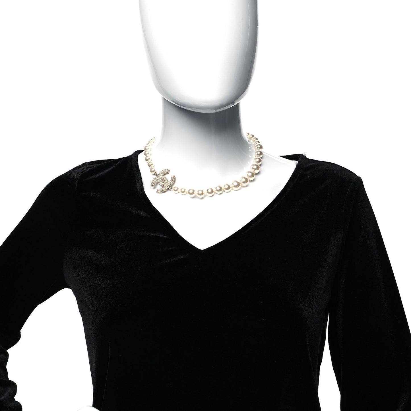 Pearl CC 100th Anniversary Necklace Light Gold