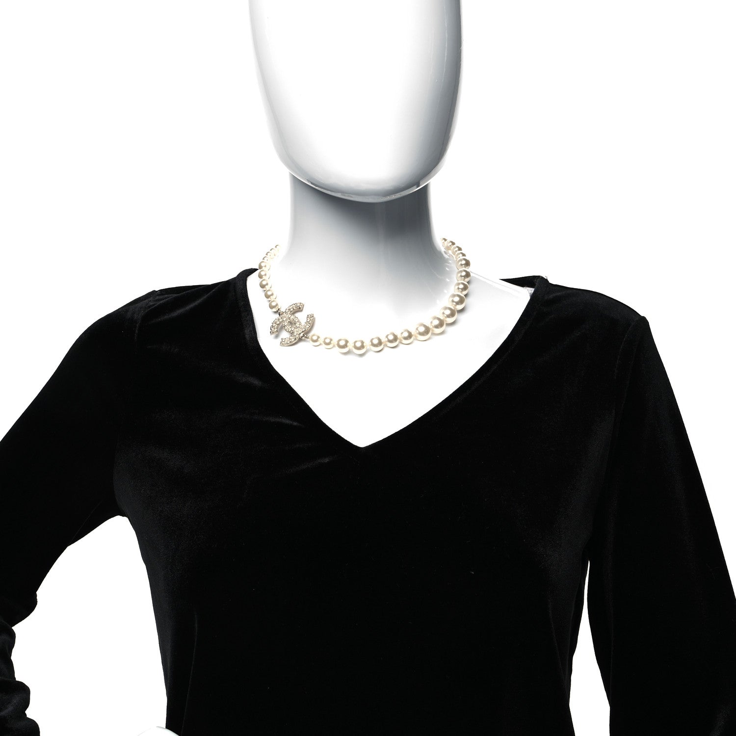 Chanel Pearl CC 100th Anniversary Necklace Light Gold 2 of 6