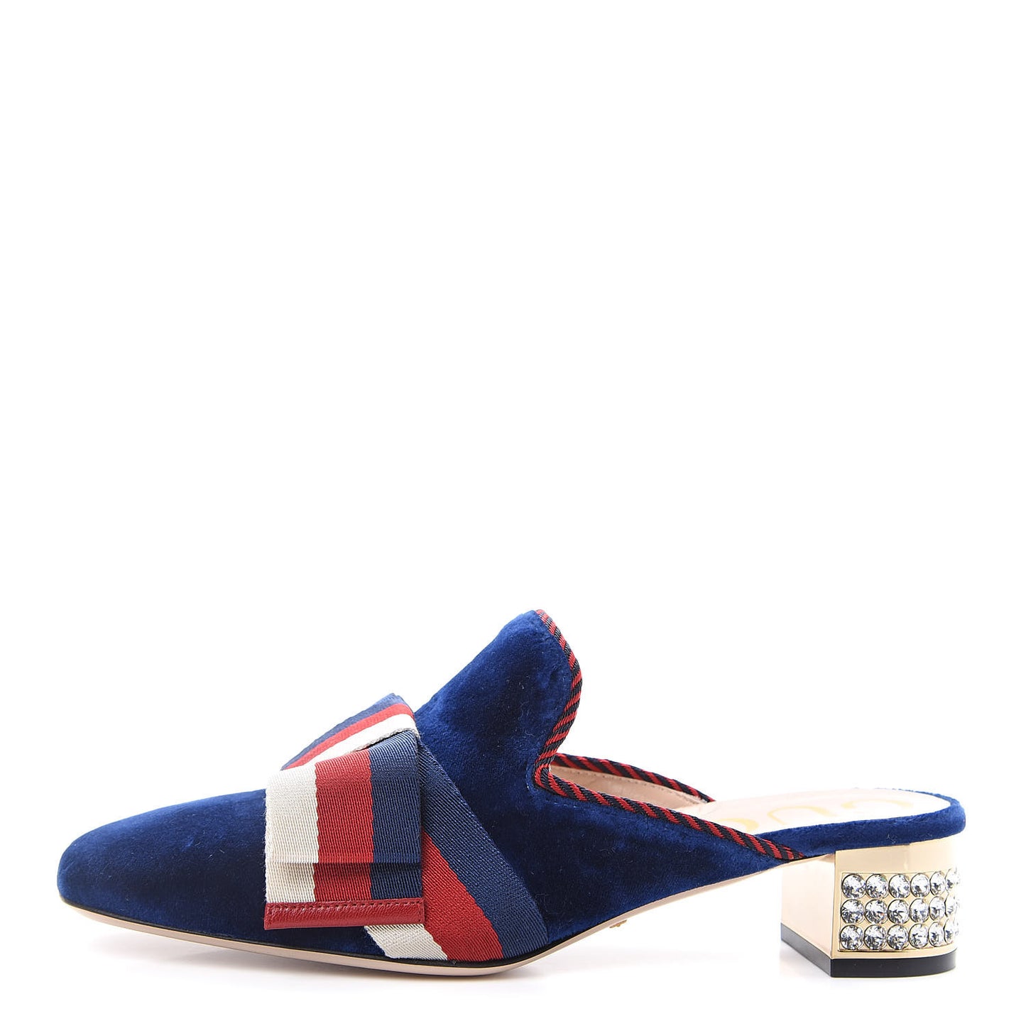 Velvet Crystal Sylvie Bow Mules 37 Cobalt Blue