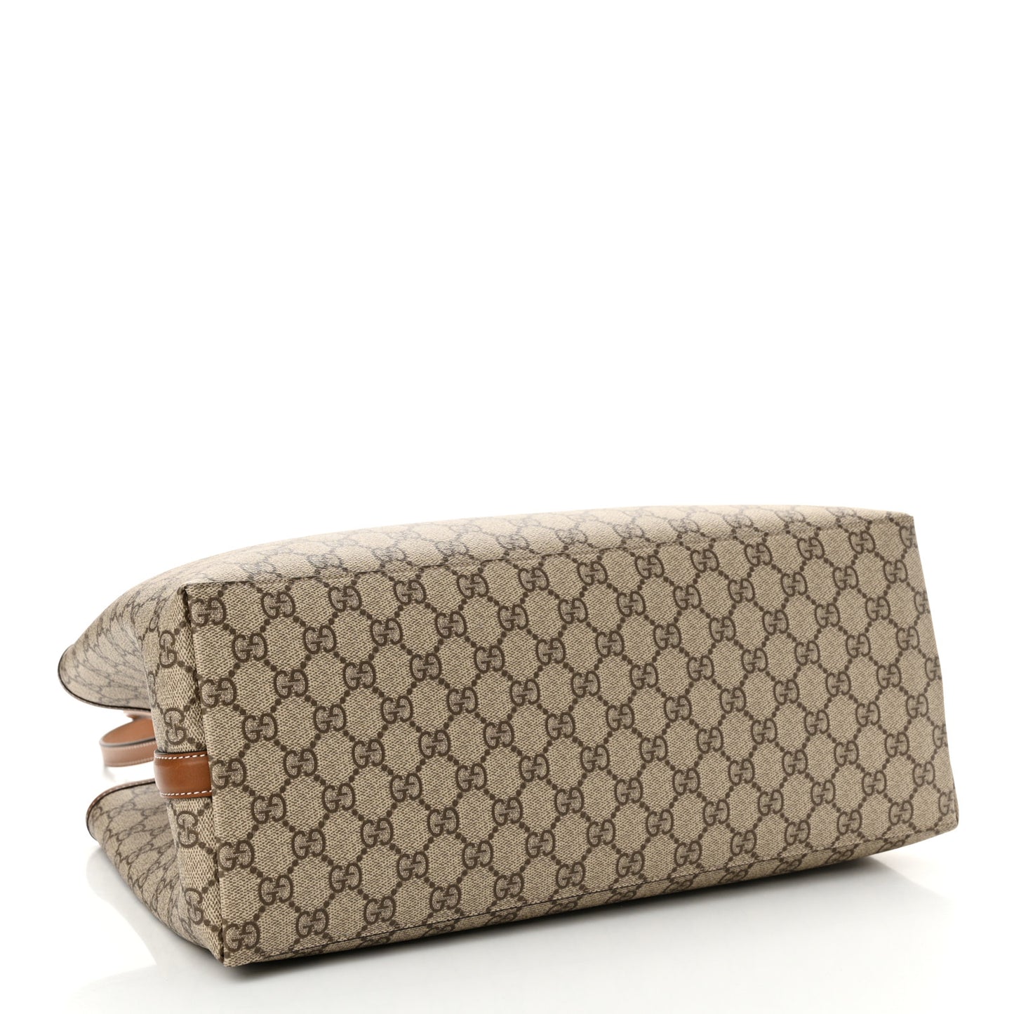 GG Supreme Monogram Emblem Large Tote Bag Beige Dark Brown
