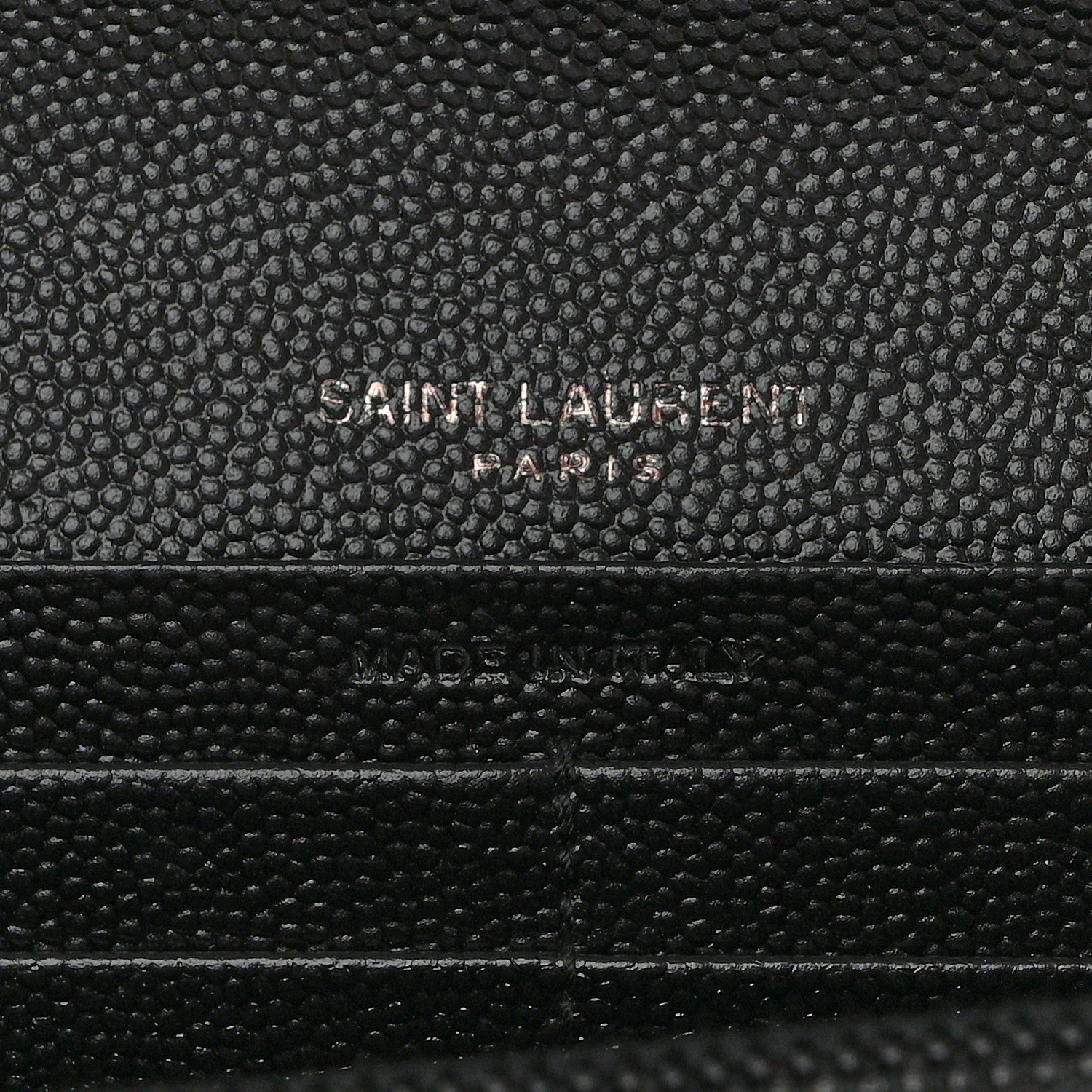 Saint Laurent Grain De Poudre Matelasse Chevron Monogram Flap Wallet Black 6 of 8